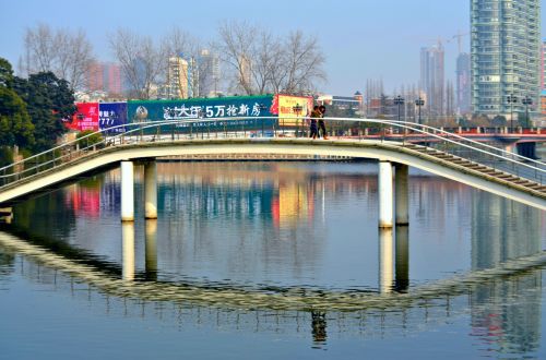 Architektūra,  Tiltas,  Pėsčiųjų,  Kryžius & Nbsp,  Per,  Vanduo,  Nantong,  Kinija,  Pėsčiųjų Tiltas