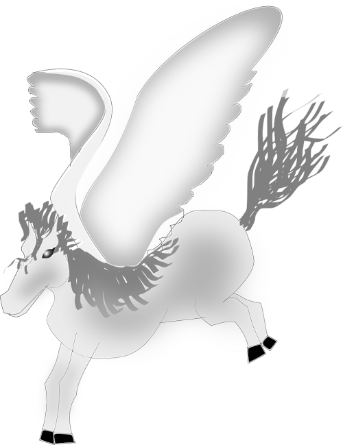Pegasus, Arklys, Skraidantis, Mitinis Tvarinys, Legendinis Tvarinys, Grifinas, Nemokama Vektorinė Grafika