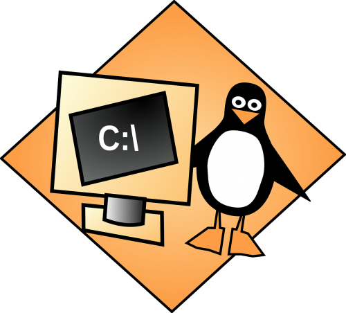 Pingvinas, Tux, Linux, Konsolė, Lukštas, Kompiuteris, Operacinė Sistema, Nemokama Vektorinė Grafika