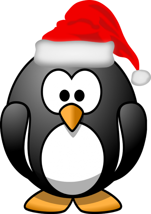 Pingvinas, Xmas, Kalėdų Senelis, Tux, Santa, Skrybėlę, Santa Skrybėlė, Nikolas, Kalėdos, Raudona Kepurė, Nemokama Vektorinė Grafika