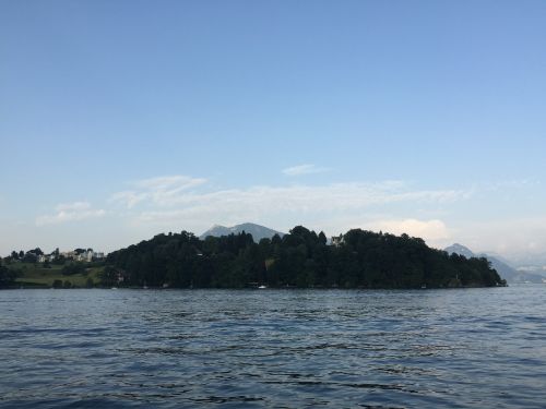 Pusiasalis, Ežeras, Vanduo, Dangus, Ežero Lucerne Regionas, Švarus Dangus