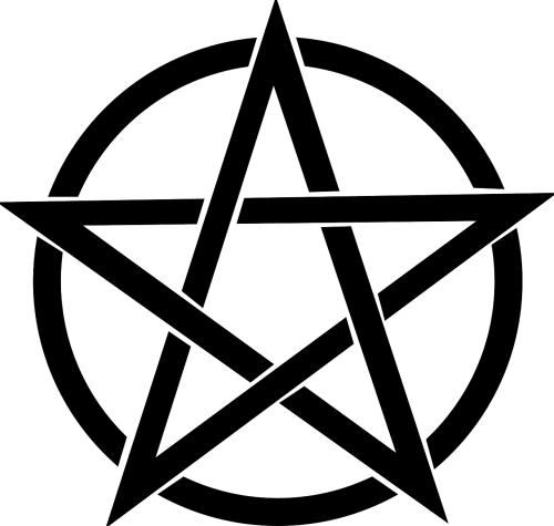 Pentagrama, Juoda, Magija, Pagan, Pentakelis, Simbolis, Wicca, Ragana, Raganavimas, Nemokama Vektorinė Grafika