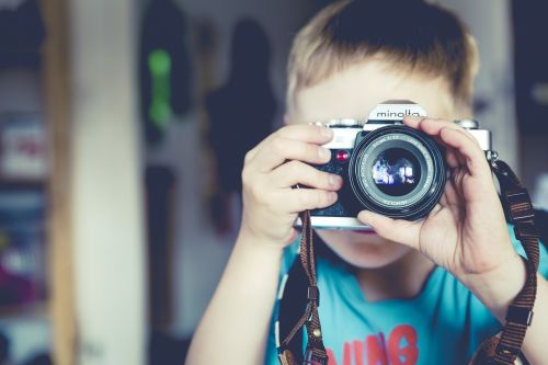 Žmonės, Vaikas, Berniukas, Fotoaparatas, Minolta, Fotografija, Šaudyti, Nuotrauka