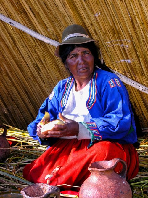 Peru, Ežeras Titicaca, Moteris