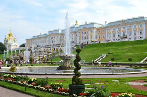 Peterhof, Rusija, Petrodvorets, Rūmai, Parkas, Fontanas, Krūmo Pjūvis, Sodas