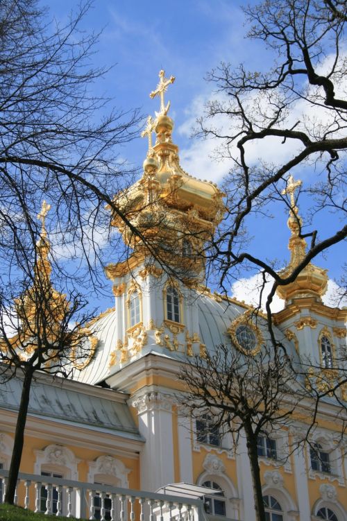 Rūmai,  Istorinis,  Monarchija,  Kupolai,  Gilt,  Architektūra,  Peterhof Rūmų Katedra,  Peterhof