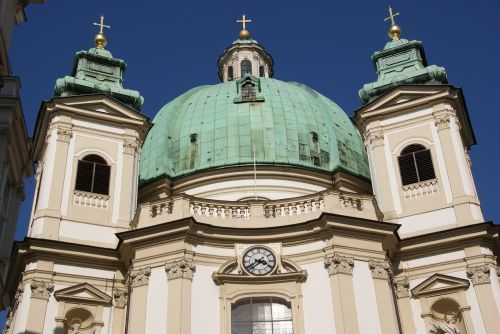 Peterskirche, Vienna, Kupolas, Bažnyčia, Barokas, Katalikų, Miestas, Žvilgsnis, Bokštas, Religija, Architekture