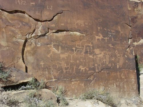Petroglyfai, Devynių Mylių Kanjonas, Anglies Apskritis, Utah, Roko Menas, Dykuma