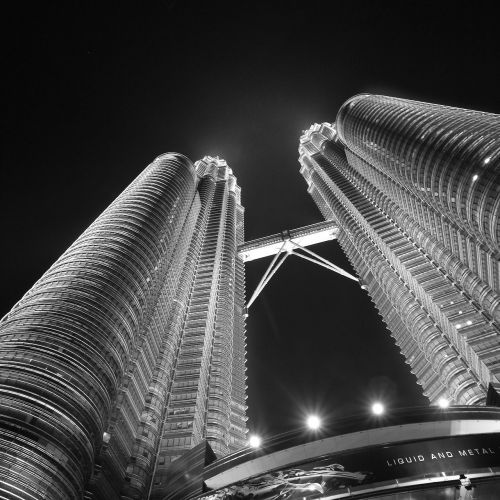 Petronos Bokštai, Kuala Lumpur, Malaizija, Pastatai, Architektūra, Dangoraižis, Dangus, Miestas, Asian