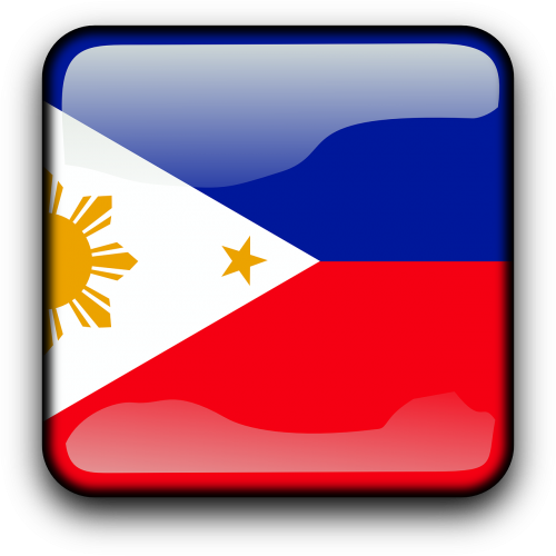 Filipinai, Vėliava, Šalis, Tautybė, Kvadratas, Mygtukas, Blizgus, Nemokama Vektorinė Grafika