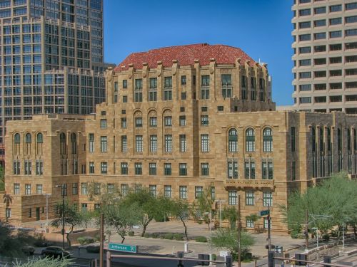 Phoenix, Arizona, Miestas, Miestai, Miesto, Panorama, Teismo Rūmai, Architektūra, Pastatai, Centro, Hdr
