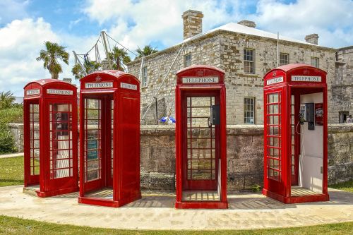 Telefono Budele, Raudona, Bermudai, Vintage, Retro