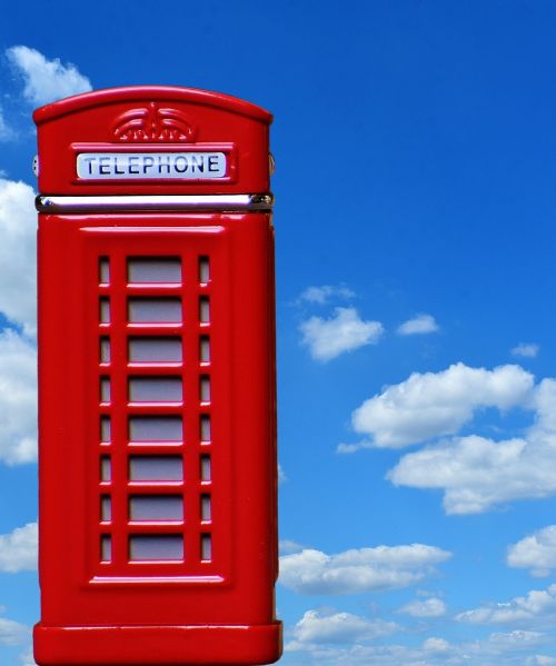 Telefono Budele, Anglija, Raudona, Dangus, Mėlynas
