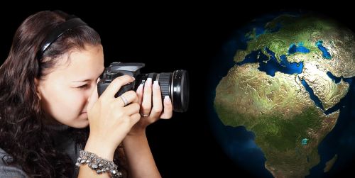 Fotografas, Moteris, Mergaitė, Gaublys, Žemė, Pasaulis, Afrika, Europa, Žemynai, Žinios, Nuotrauka, Fotografija, Fotoaparatas, Fotografuoti, Įrašymas, Žmogus, Objektyvas