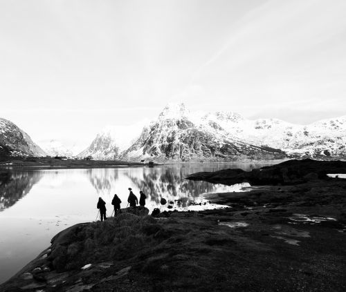 Fotografai, Lofoten, Kalnas, Vanduo