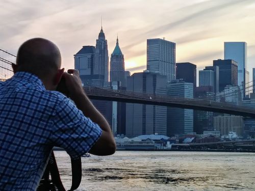 Fotografija, Fotografas, Fotografavimas, Niujorkas, Panorama, Upė, Tiltas, Lauke, Miestas