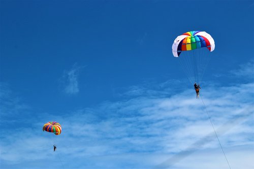 Phuket,  Parašiutizmas,  Parašiutas,  Patong Beach,  Mėlynas Dangus,  Kelionė,  Tailandas