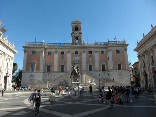 Piazza Del Campidoglio, Roma, Italy, Pastatas, Architektūra, Erdvė