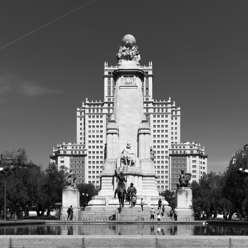 Piazza Di Spagna, Madride, Ispanija, Fontanas, Juoda Ir Balta, Architektūra, Centras