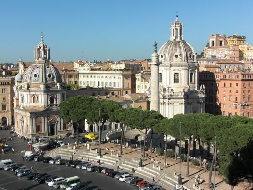 Piazza Venezia, Roma, Italy, Pastatas, Romėnų, Architektūra, Senas, Bažnyčios, Pora