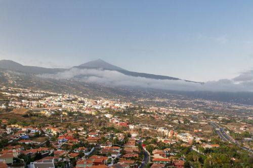 Vulkanas,  Kalnai,  Kalnas,  Teide,  Miestas,  & Nbsp,  Orotava,  Canary & Nbsp,  Salos,  Ispanija,  Panorama,  Vaizdas,  Pico Del Teide