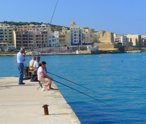 Vaizdingas, Žuvis, Fischer, Žvejys, Malta, Gozo, Viduržemio Jūros, Uostas, Žmogus, Hobis, Žvejyba, Angelas, Asmeninis, Taikus, Poilsis