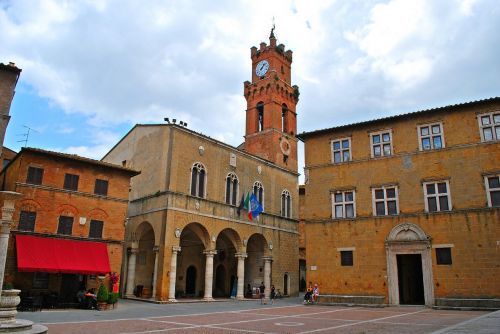 Pienza, Kvadratinis Bažnytinis Popiežius Ii, Toskana, Siena, Italy