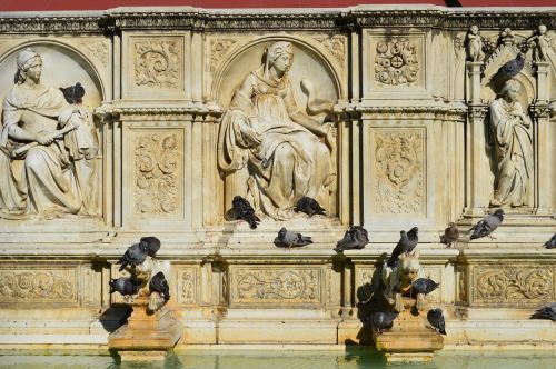 Balandžiai, Istorija, Fontanas, Italy, Palengvėjimas, Architektūra, Siena, Gaia Fontanas, Piazza Del Campo