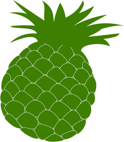 Ananasai, Žalias, Maistas, Vaisiai, Sveikata, Hawaii, Havajų Kalba, Luau, Nemokama Vektorinė Grafika