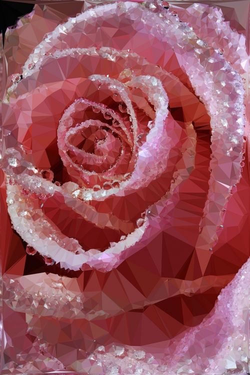 Rožinis, Rožė, Daugiakampis Menas, Trikampis, Gėlė, Gėlių, Meilė, Romantiškas, Valentine