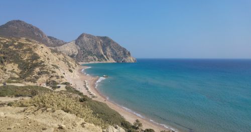 Rožinis Paplūdimys, Jūra, Horizontas, Graikija