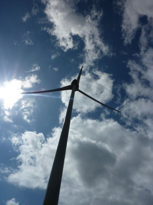 Pinwheel, Vėjo Energija, Dangus, Mėlyna Balta, Debesys, Gamta, Ekologinė Elektros Energija, Aplinka