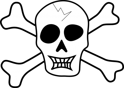 Piratas, Piratavimas, Kaukolė, Kaulai, Mirtis, Kryžminiai Kaulai, Mirties Kaukolė, Nuodai, Halloween, Nemokama Vektorinė Grafika