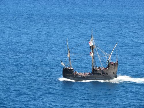 Piratų Laivas, Kopija, Santa Maria, Kolumbas, Istoriškai, Portugal, Buriuotojas, Madeira, Funchal, Jūra