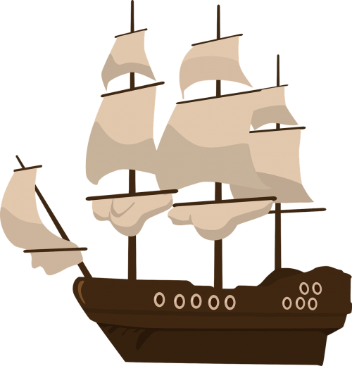 Piratų Laivas, Laivas, Piratai, Buriu, Laivas, Burlaivis, Jūrinis, Buriuotojas, Nemokama Vektorinė Grafika