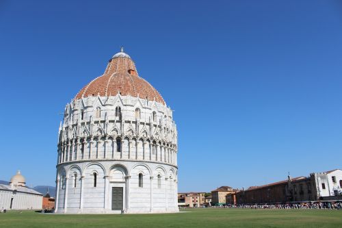 Pisa, Baptistery, Prato, Mėlynas Dangus, Piazza Dei Miracoli, Paminklas, Toskana, Italy, Architektūra, Darbai, Kraštovaizdis