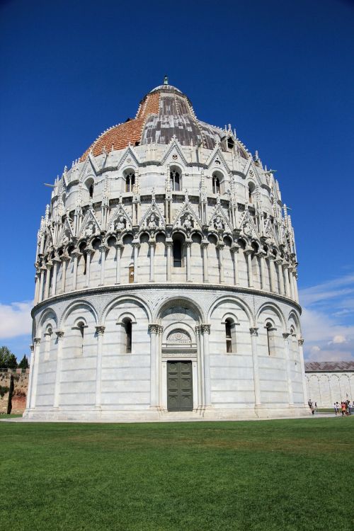 Pisa, Italy, Toskana, Architektūra, Pastatas, Stebuklų Vieta, Lankytinos Vietos, Baptistery