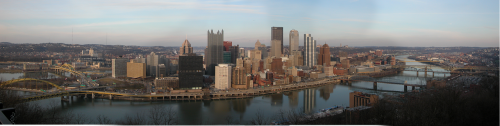 Pitsburge, Miesto Panorama, Riverside, Pennsylvania, Miestas, Centro, Panorama, Upė, Tiltas, Dangoraižis, Verslas