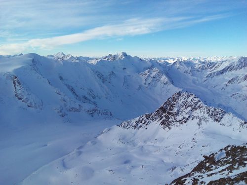 Pitztal, Kalnai, Sniegas, Žiema, Austria, Žiemą, Snieguotas, Slidinėjimas, Alpių