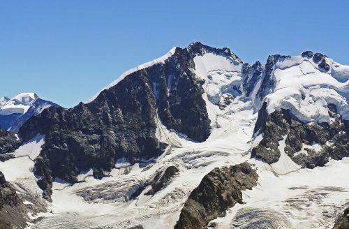Piz Bernina, Pietryčių Šveicarija, Šveicarija, Graubünden, Engadin, Bernina Grupė, Rhātkon, Aukštas Alpės, Alpių, Rokas, Sniego Laukai, Firn, Aukščiausiojo Lygio Susitikimas, 4000 M, Morteratsch Ledynas, Pi Palü, Gamta, Svizzera