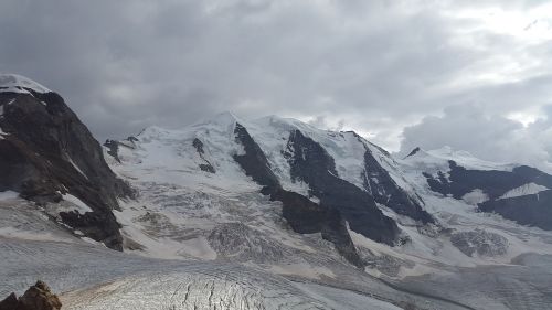Piz Palu, Alpių, Bernina, Graubünden, Šveicarija, Kalnai, Aukšti Kalnai, Ledynas, Sniegas, Alpinizmas, Bernina Grupė