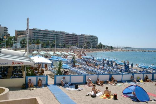 Skėčiai,  Smėlis,  Papludimys,  Riviera,  France,  Paplūdimys Šventojo Rafelio 2000 A