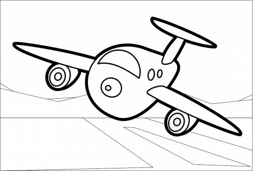 Lėktuvas, Animacinis Filmas, Line Art, Dažymo Knyga, Vaikų Knyga, Piešimas, Eskizas, Nemokama Vektorinė Grafika