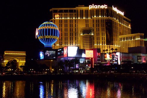 Planeta,  Holivudas,  Kazino,  Las,  Vegas,  Nevada,  Usa,  Architektūra,  Vanduo,  Neonas,  Žibintai,  Planet Hollywood- Las Vegas,  Nv Usa