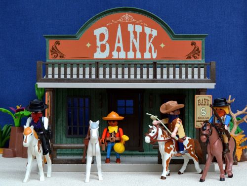 Playmobil, Vakarų, Bankas, Usa, Amerikietis, Apiplėšimas, Žaislai, Skaičiai