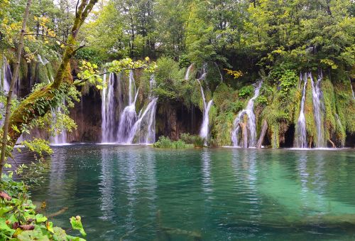 Plitvice, Nacionalinis Parkas, Krioklys, Kroatija, Vanduo, Miškas, Gamta