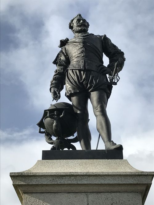 Plymouth, Statula, Anglija, Francis-Drake, Plymouth-Hoe