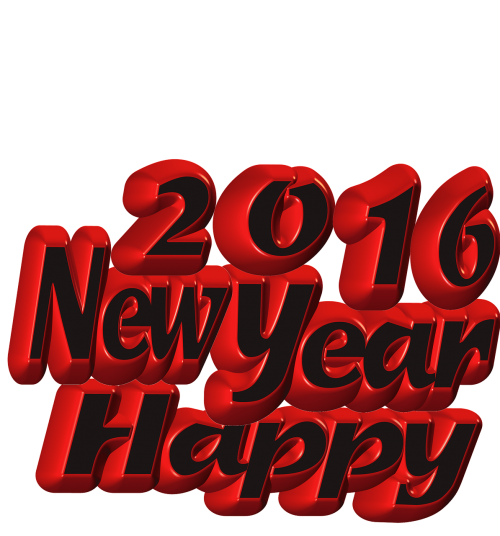 Izoliuotas, Raidės, 3D, Kompiuterinė Grafika, Tekstas, Laimingų Naujųjų Metų, Naujųjų Metų Diena, 2016 Png