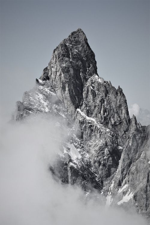 Pointe Noire De Peuterey, Mont-Blanc Masyvas, Kalnas, Kraštovaizdis, Debesys