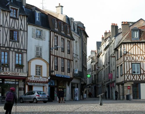 Poitiers Centras, Viduramžių Pastatai, Prancūzų Vieta, Senovės Kvadrato France, Pusiau Rąstiniai Pastatai, Senos Parduotuvės